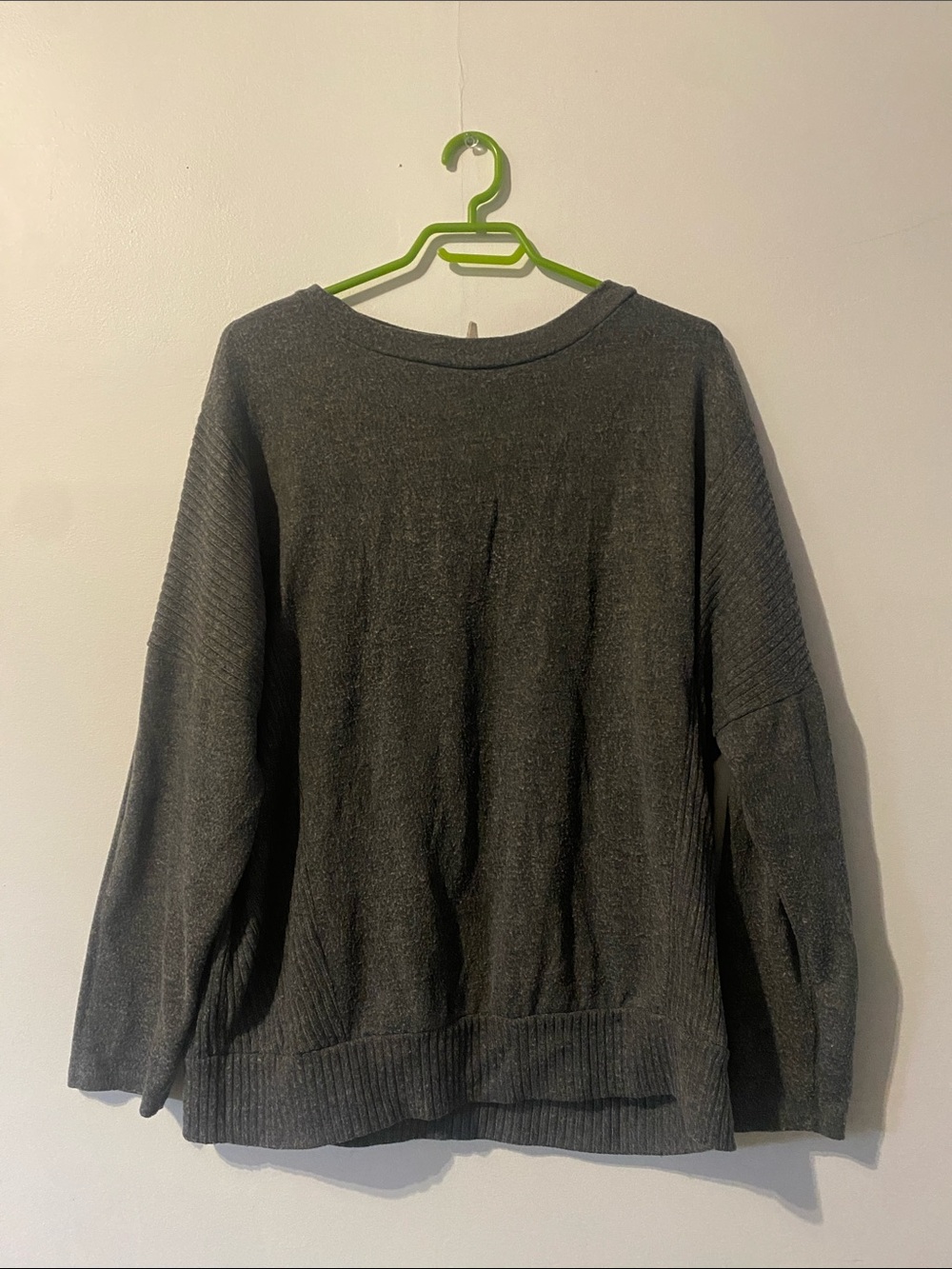 Cherish Charcoal Gray Scoop Neck Knit Sweater